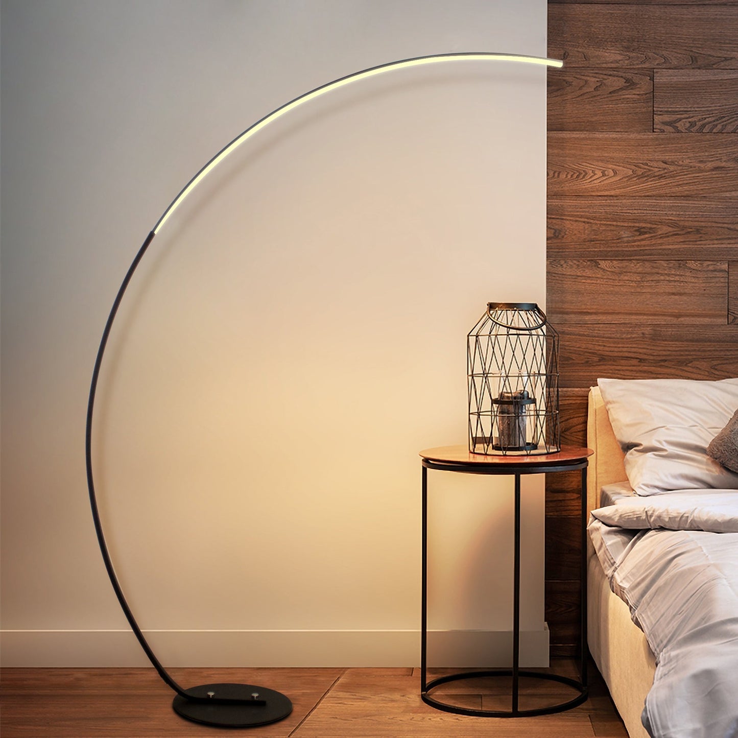 "Modern Arc Floor Lamp – Minimalist Curved LED Ambient